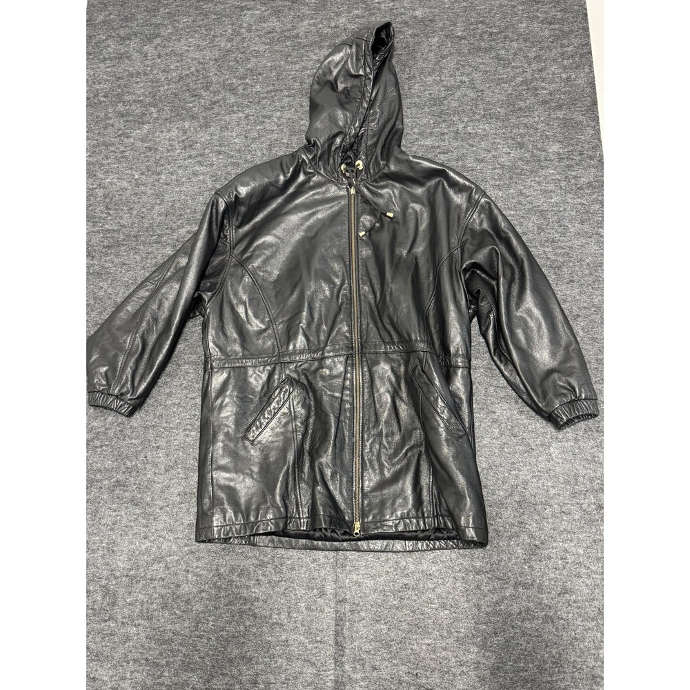 Wilsons Leather Thinsulate Insulation Coat Womens Large Black Quilted Lined